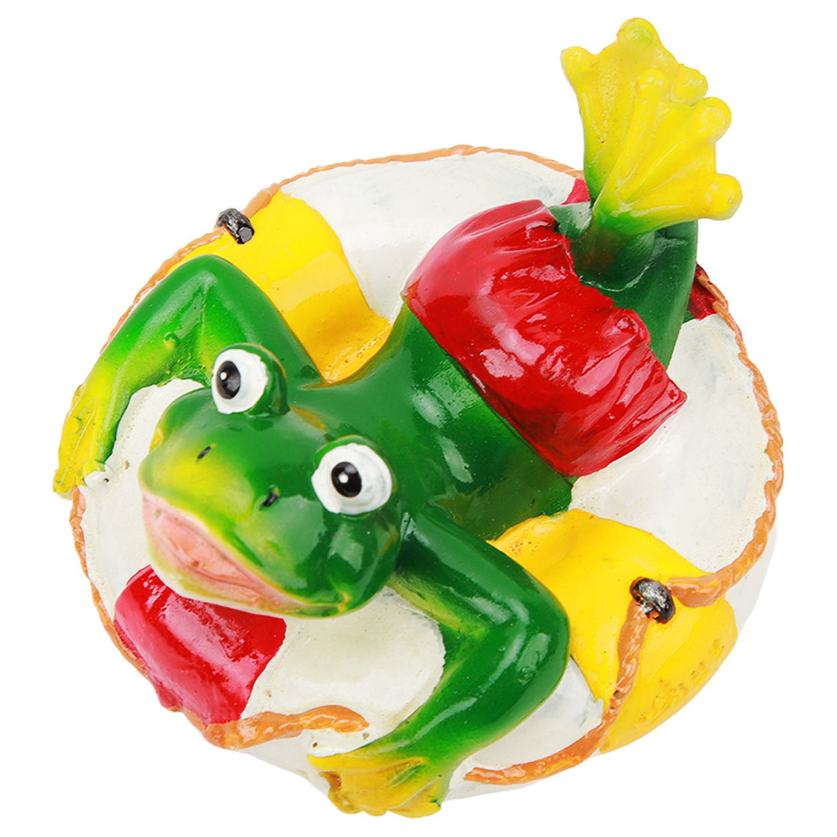 Frog Pond Ornaments Resin Colorfast Easy Float Water Floating Frog Garden Statue for Home Garden Yard Swimming Ring Frog
