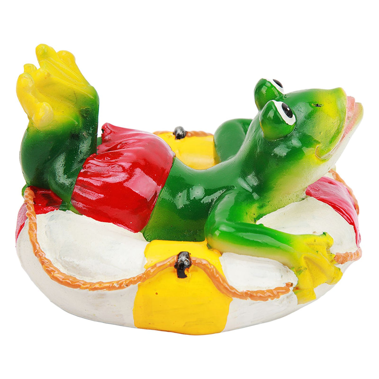 Frog Pond Ornaments Resin Colorfast Easy Float Water Floating Frog Garden Statue for Home Garden Yard Swimming Ring Frog