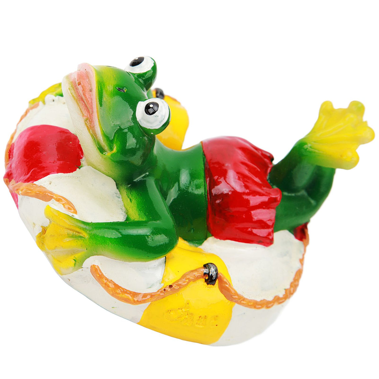 Frog Pond Ornaments Resin Colorfast Easy Float Water Floating Frog Garden Statue for Home Garden Yard Swimming Ring Frog