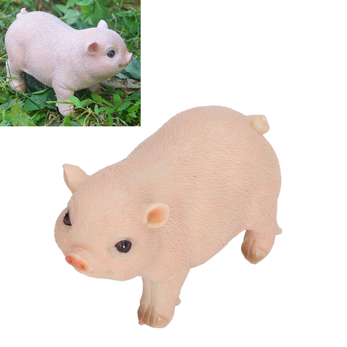 Cute Pig Garden Statue Resin Animals Figurine Outdoor Sculpture Resin Lawn Ornament Mini Pink