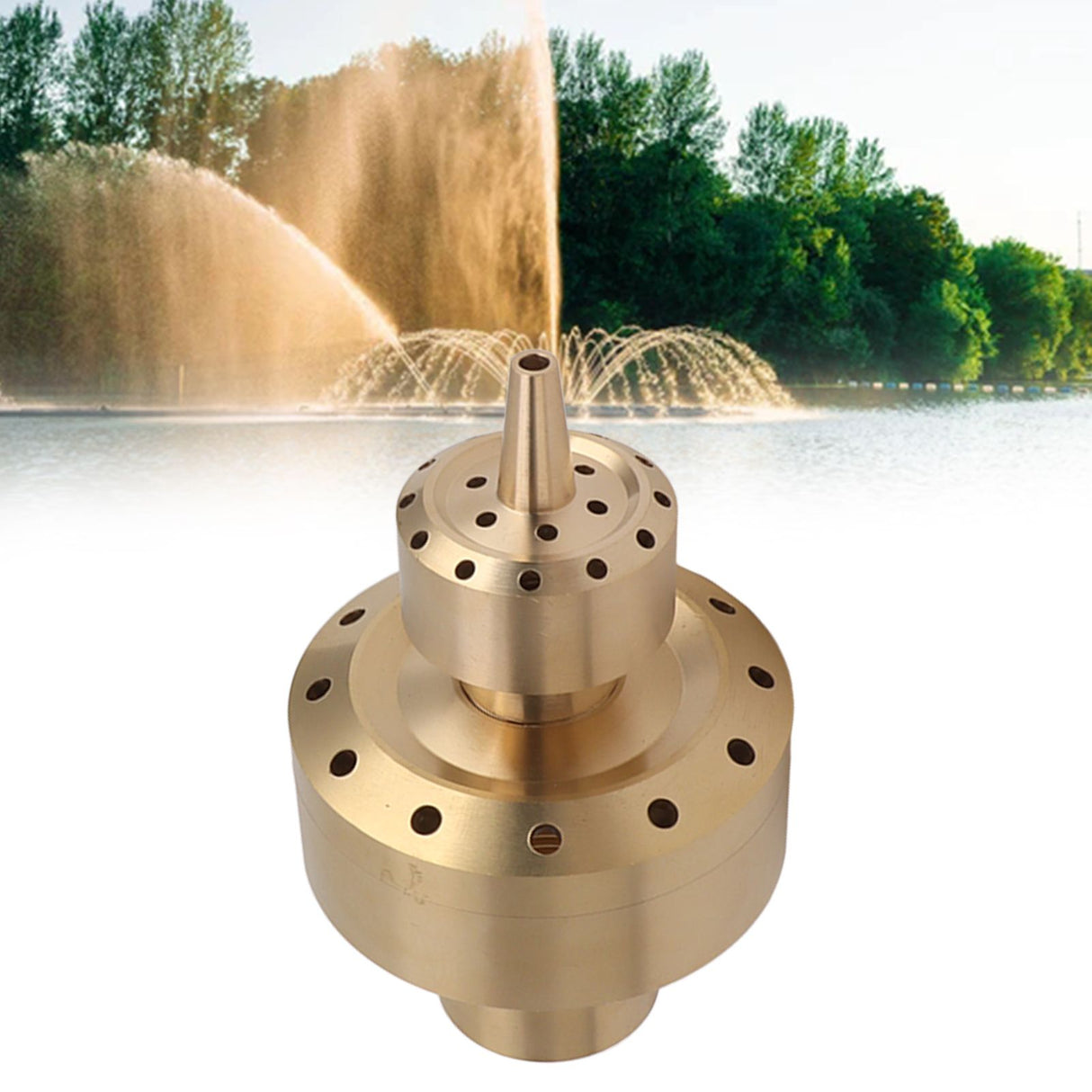 Copper Double Column Fountain Nozzle Music Fountain Landscape Scenery Nozzle Water Fountain Nozzle G1.5in