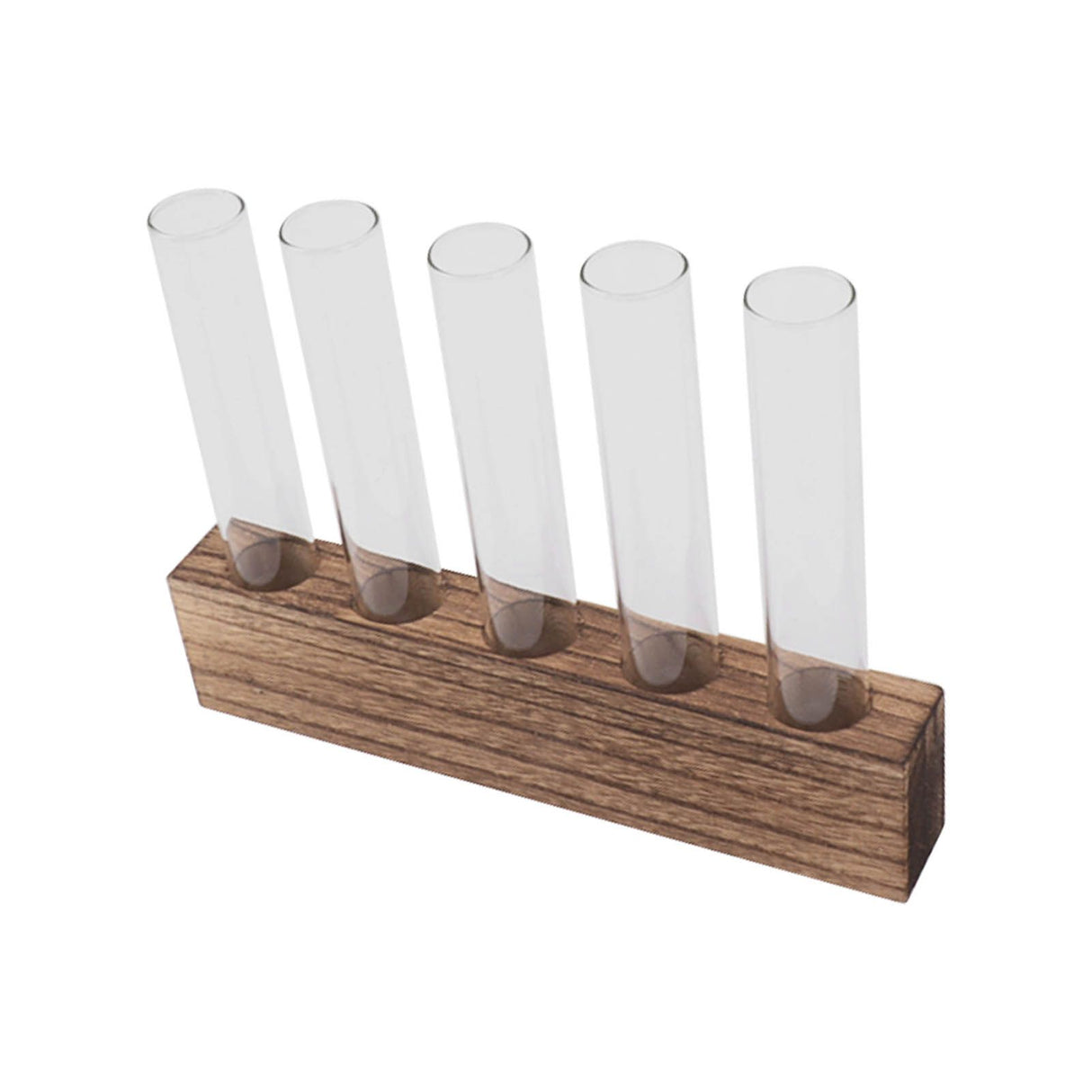 Glass Plant Propagation Station Plant Propagation Tubes Desktop Plant Terrarium With Wooden Stand Mini Test Tube Home Decor 5 Tubes