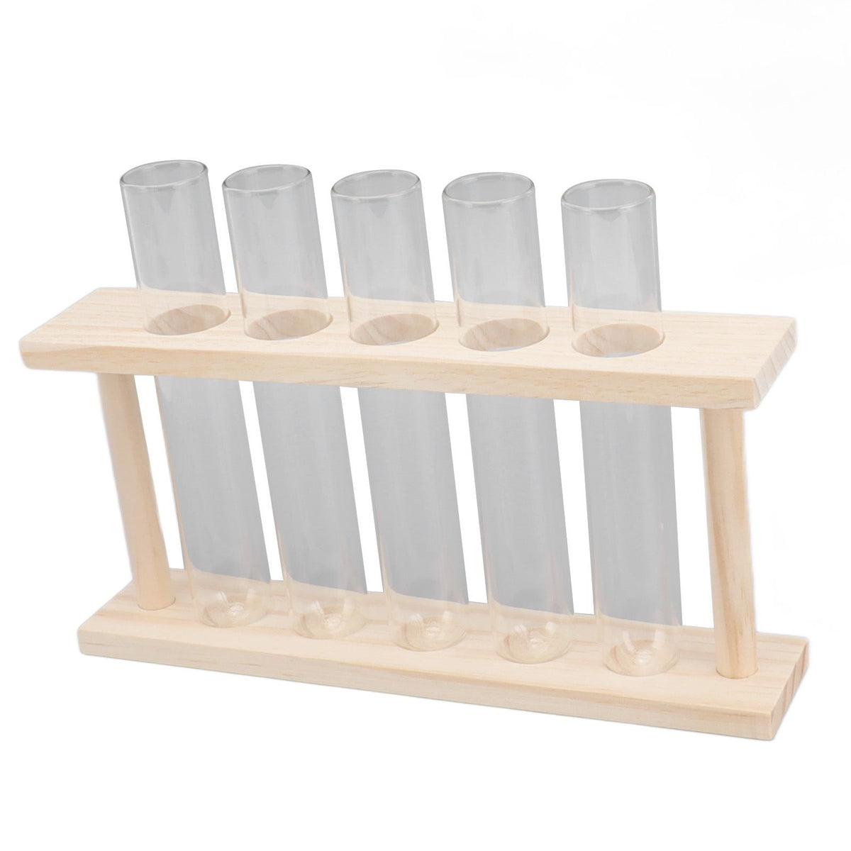 5 Test Tube Plant Terrarium Transparent Observe Growth State Plant Terrarium with Wooden Stand Water Plant Holder