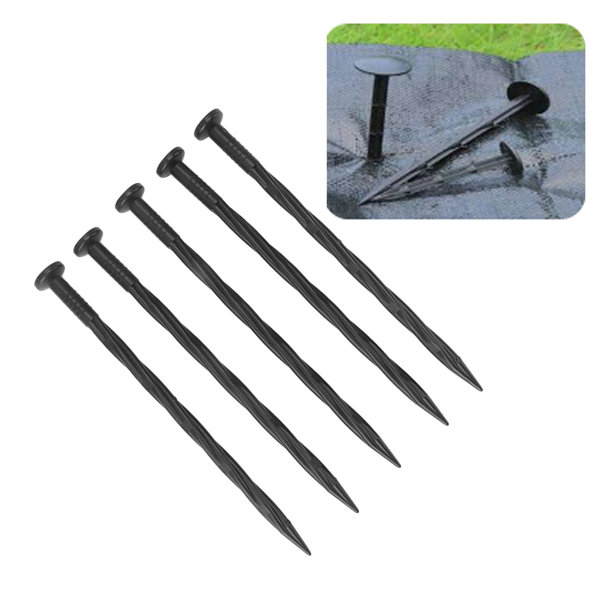 50Pcs Edging Stakes Spiral Nylon Landscape Anchoring Spikes for Paver Edging Weed Barriers Turf Tent