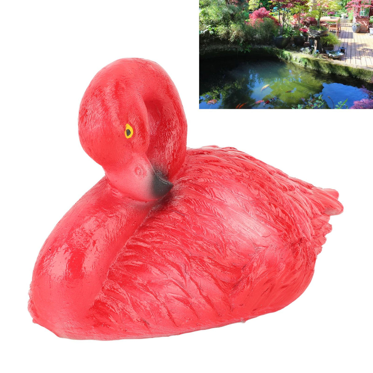 Flamingo Decorations Floating Flamingo Ornaments for Fish Pond Fish Tank Backyard Patio Lawn Small Red Resting Flamingo