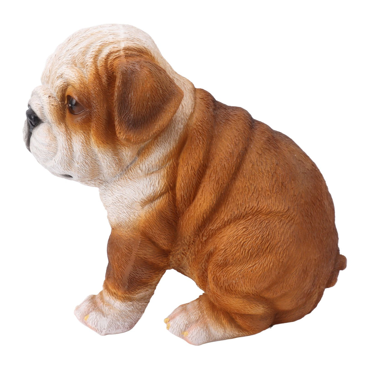 English Bulldog Puppy Statue Lifelike Resin Bulldog Sculpture for Garden Lawn Porch Decoration Sitting Bulldog