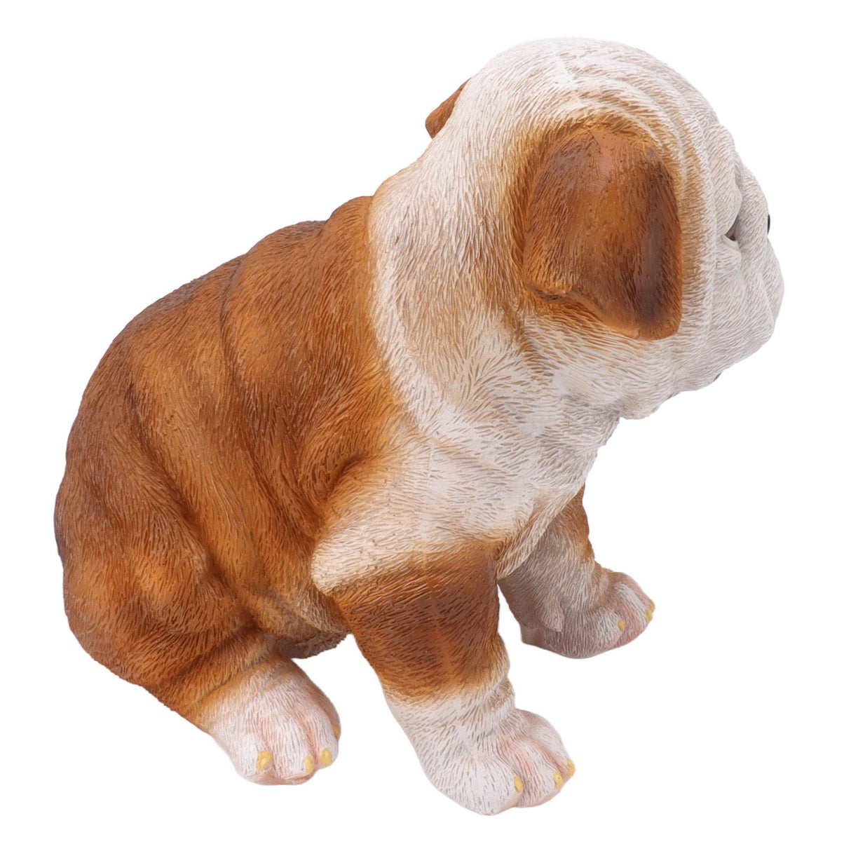 English Bulldog Puppy Statue Lifelike Resin Bulldog Sculpture for Garden Lawn Porch Decoration Sitting Bulldog