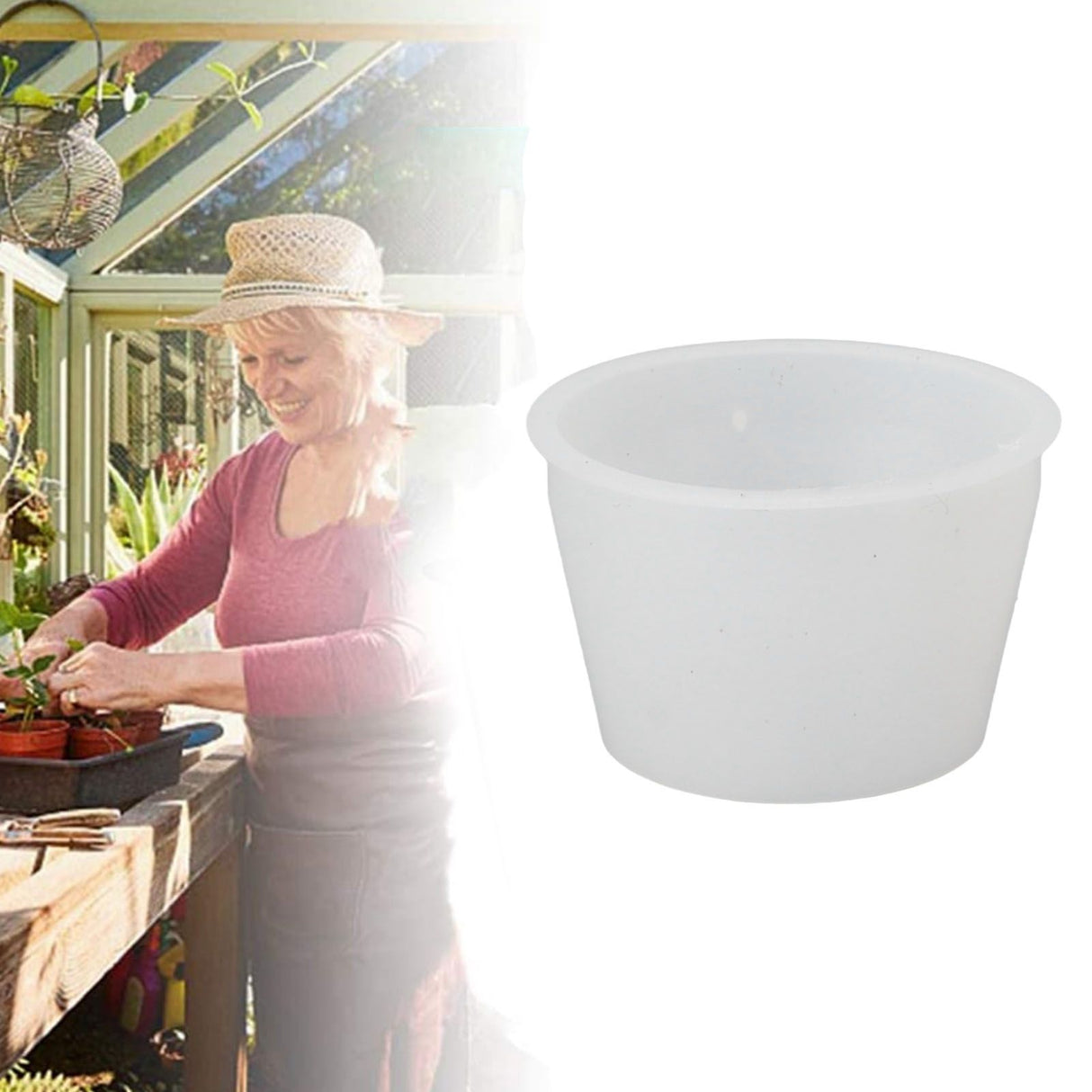 100PCS Net Cups with 100PCS Sponges Plastic Breathable Bottomless Garden Plant Net Pot Bucket Basket for Hydroponics White