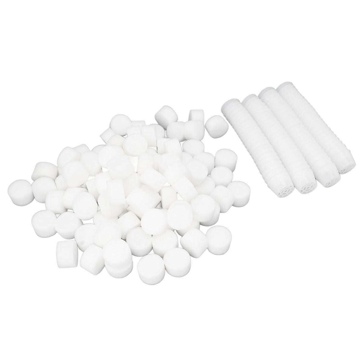 100 Set Hydroponic Grow Baskets Sponges Circular Planting Baskets Plant Growth Sponges White