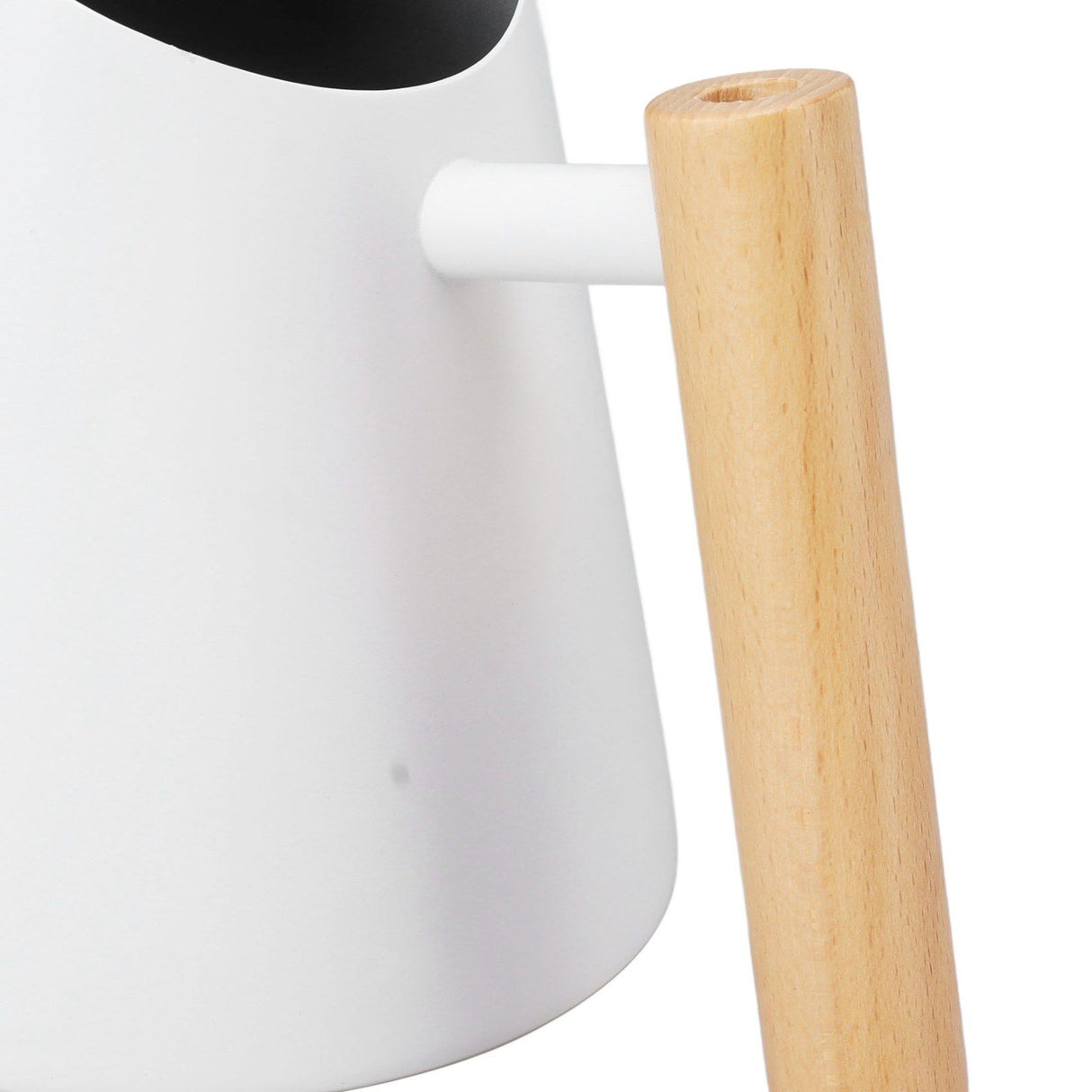 Watering Can with Long Spout Rustproof Stainless Steel Watering Pot with Wooden Handle for Garden Bonsai Indoor Outdoor White