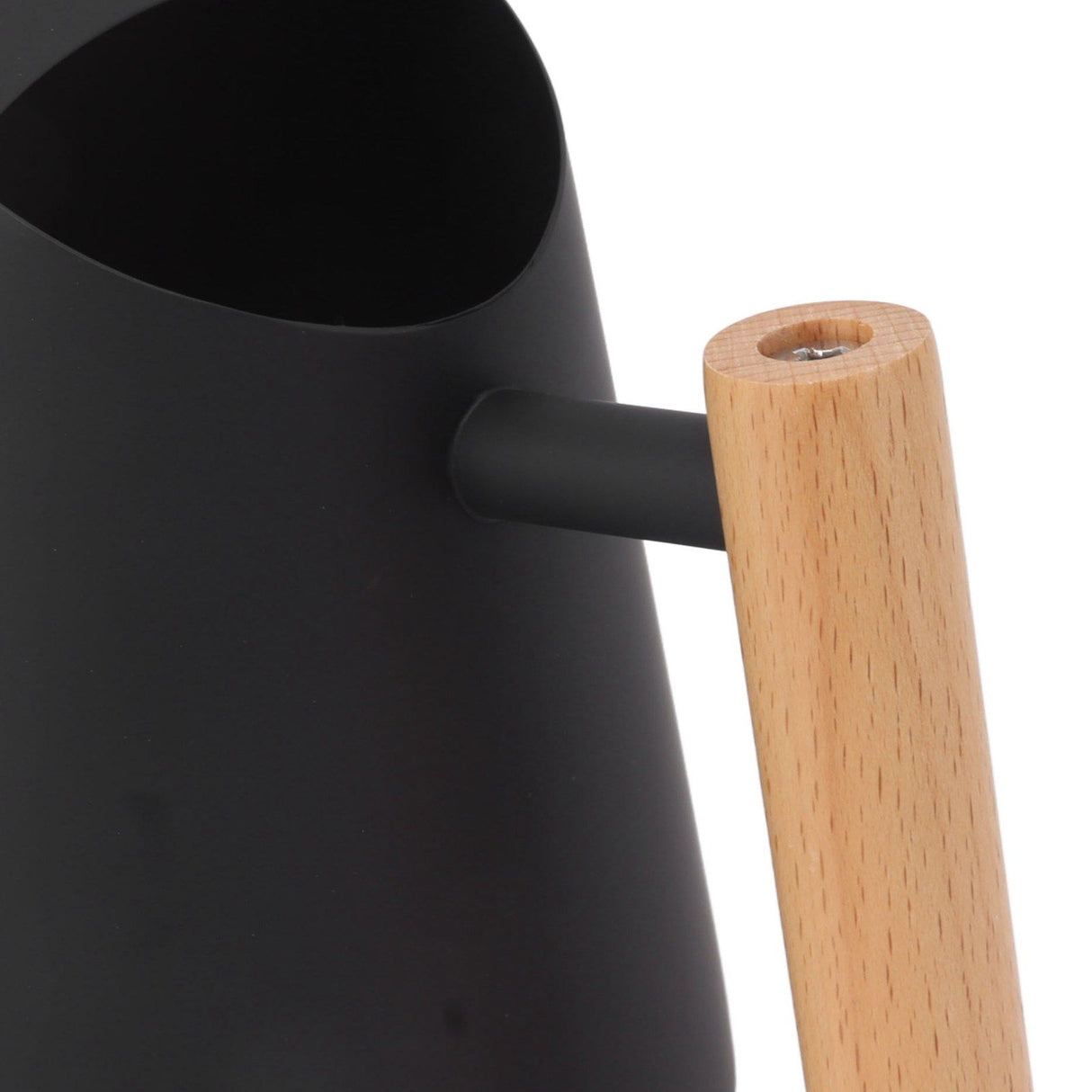 Watering Can with Long Spout Rustproof Stainless Steel Watering Pot with Wooden Handle for Garden Bonsai Indoor Outdoor Black