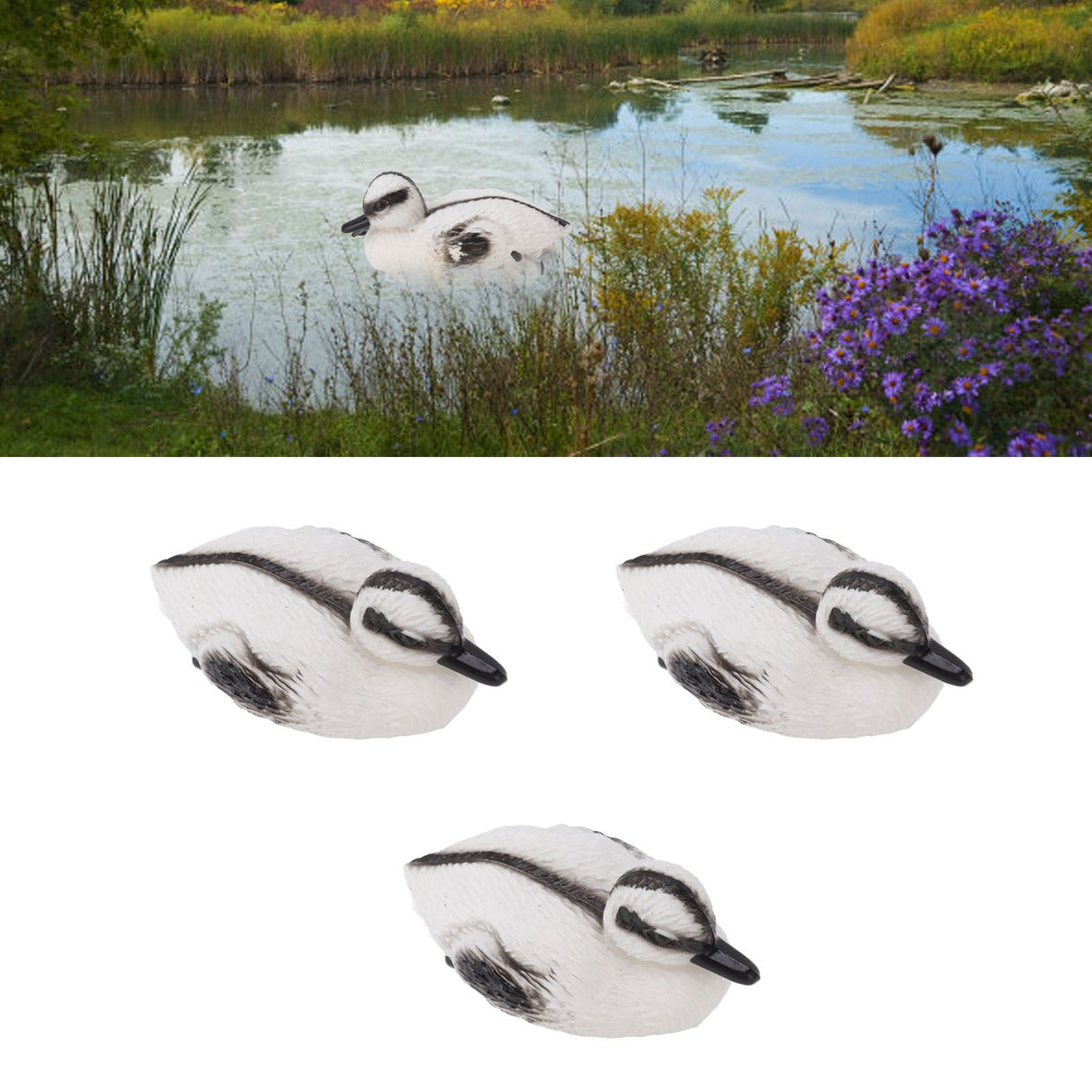3Pcs Floating Yellow Duckling Realistic Plastic Duck Fish Pond Ornament for Garden Swimming Pool Fishing Pond Water Decoration C Style 12x6.5cm