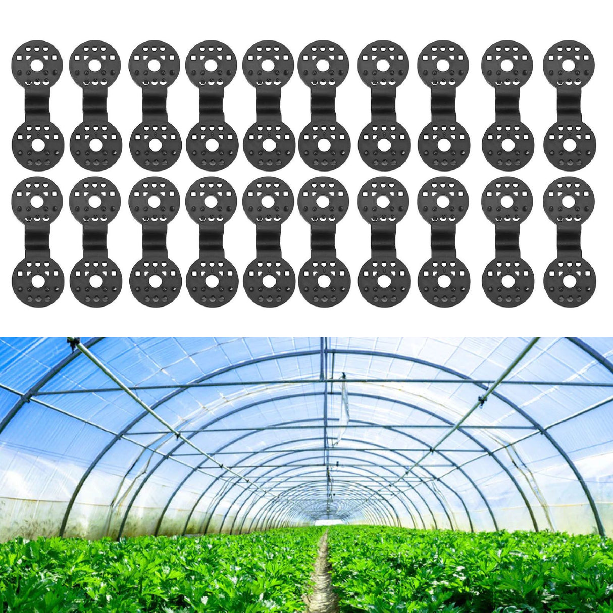 20 Pcs Shade Cloth Lock Grip PP Net Fence Fabric Fixing Clamp for Insect Garden Agricultural Nets