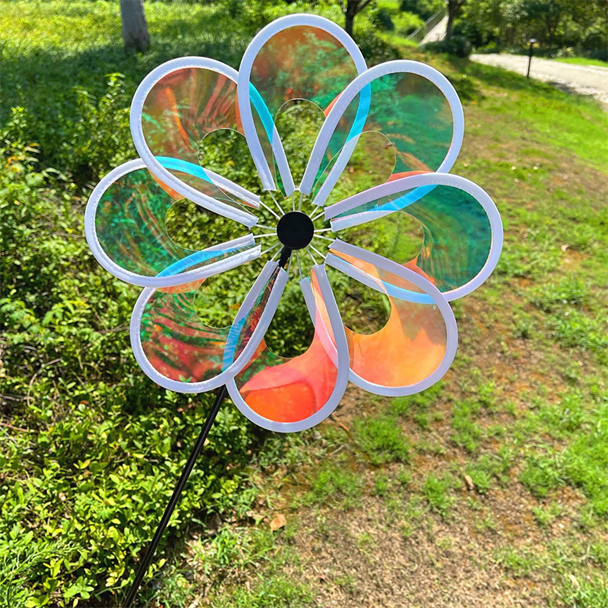 Wind Spinner Garden Yard Decoration Cartoon Outdoor Pinwheel Windmill Toy for Kid Diameter 30cm Rod 45cm Height 60cm