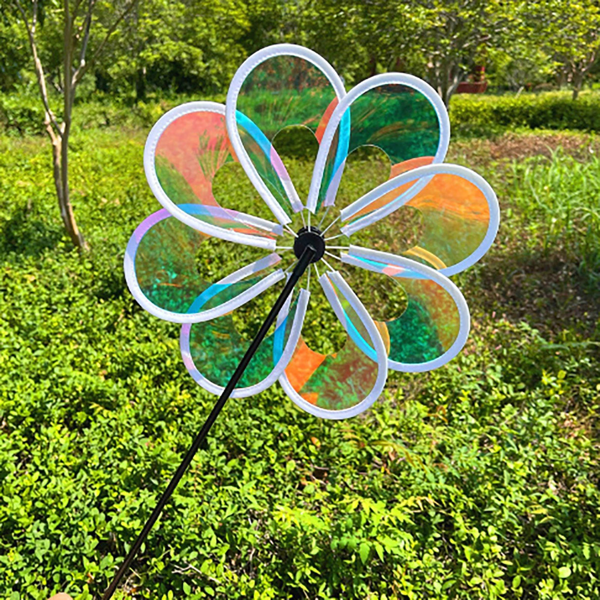 Wind Spinner Garden Yard Decoration Cartoon Outdoor Pinwheel Windmill Toy for Kid Diameter 30cm Rod 45cm Height 60cm