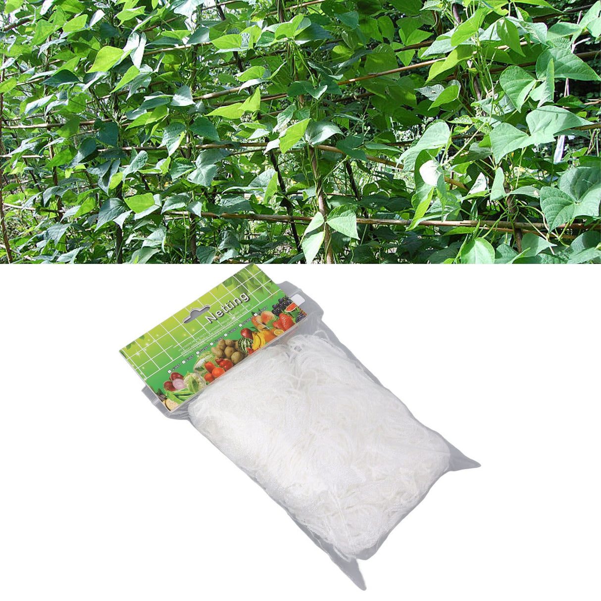 White Garden Plant Trellis Polyester Netting Fruits Vegetables Plants Trellis Net Multi Layer Climbing Plants Trellis Net for Home Yard Farm 5x30FT