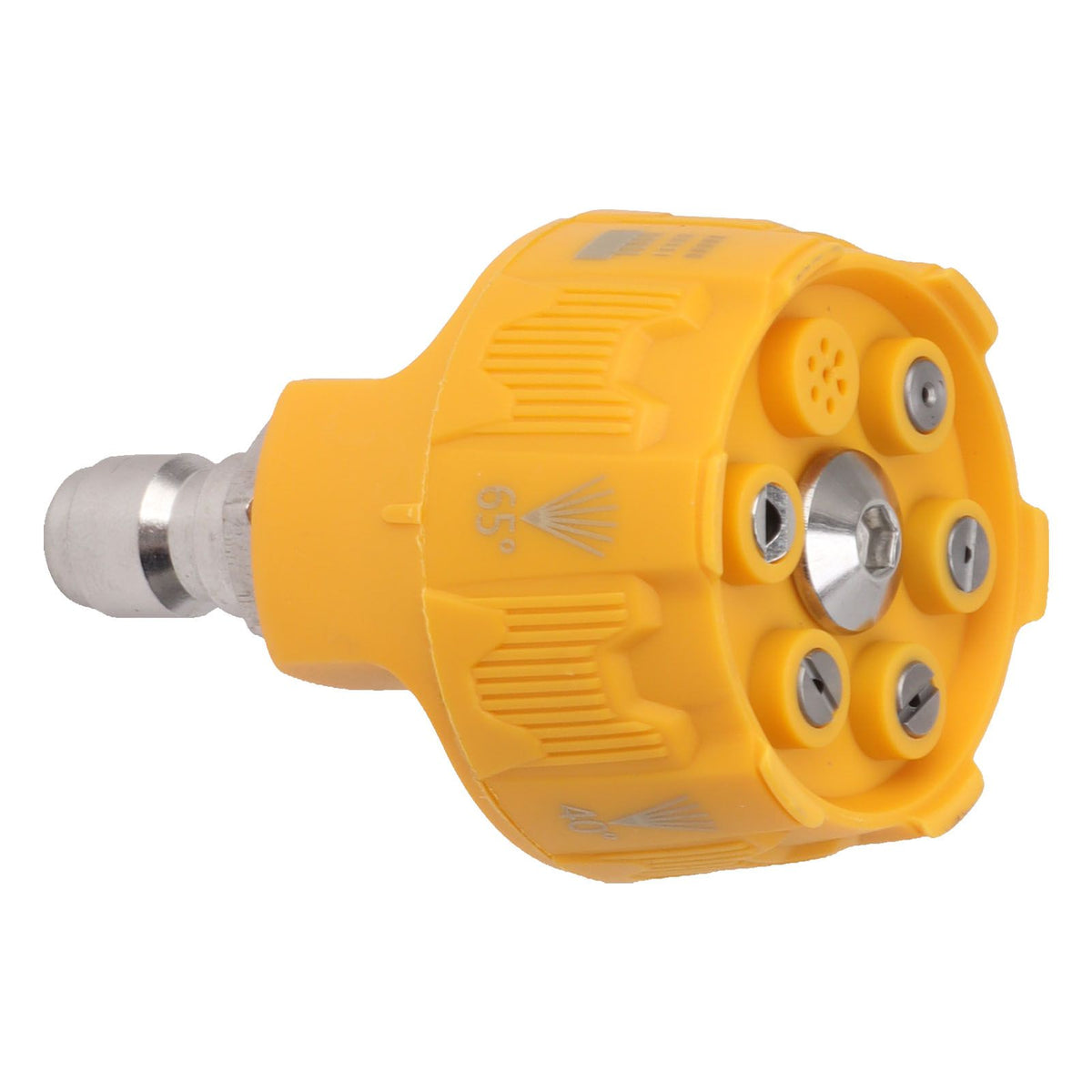 Pressure Washer Spray Nozzle 6 in 1 Multifunctional Adjustable Nozzle 1/4 Plug Interface Connect Tip Yellow