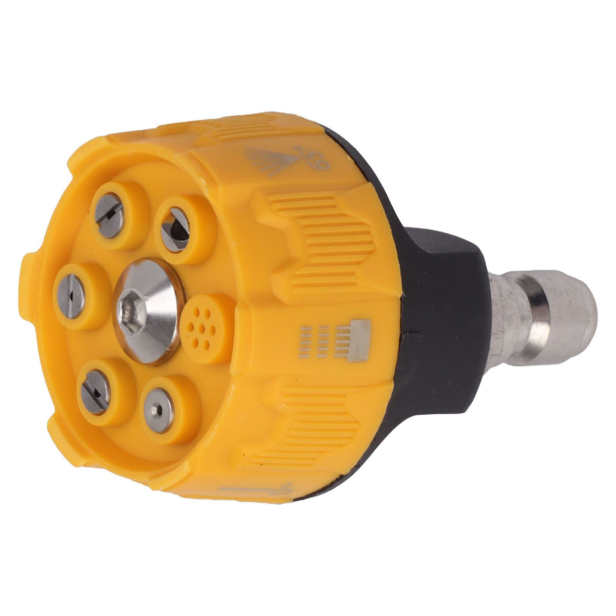 Pressure Washer Spray Nozzle 6 in 1 Multifunctional Adjustable Nozzle 1/4 Plug Interface Connect Tip Black and Yellow