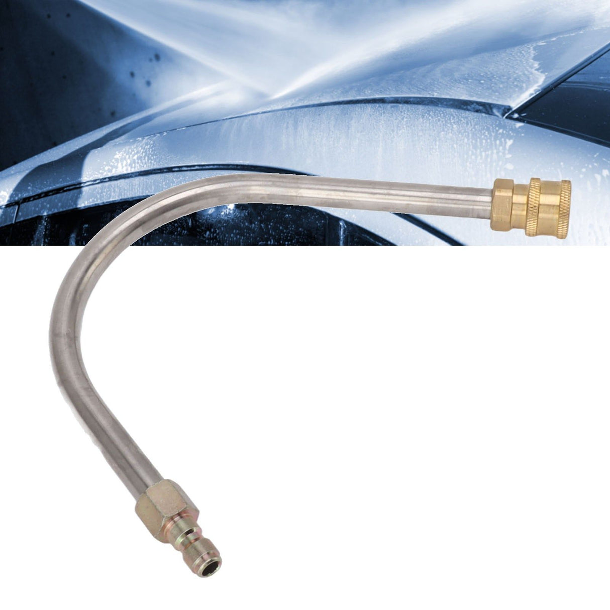Pressure Washer Extension Wand Stainless Steel Brass 4000psi 1/4 Inch Quick Connect Power Washer Curved Rod Spray Lance for Replacement U Shaped