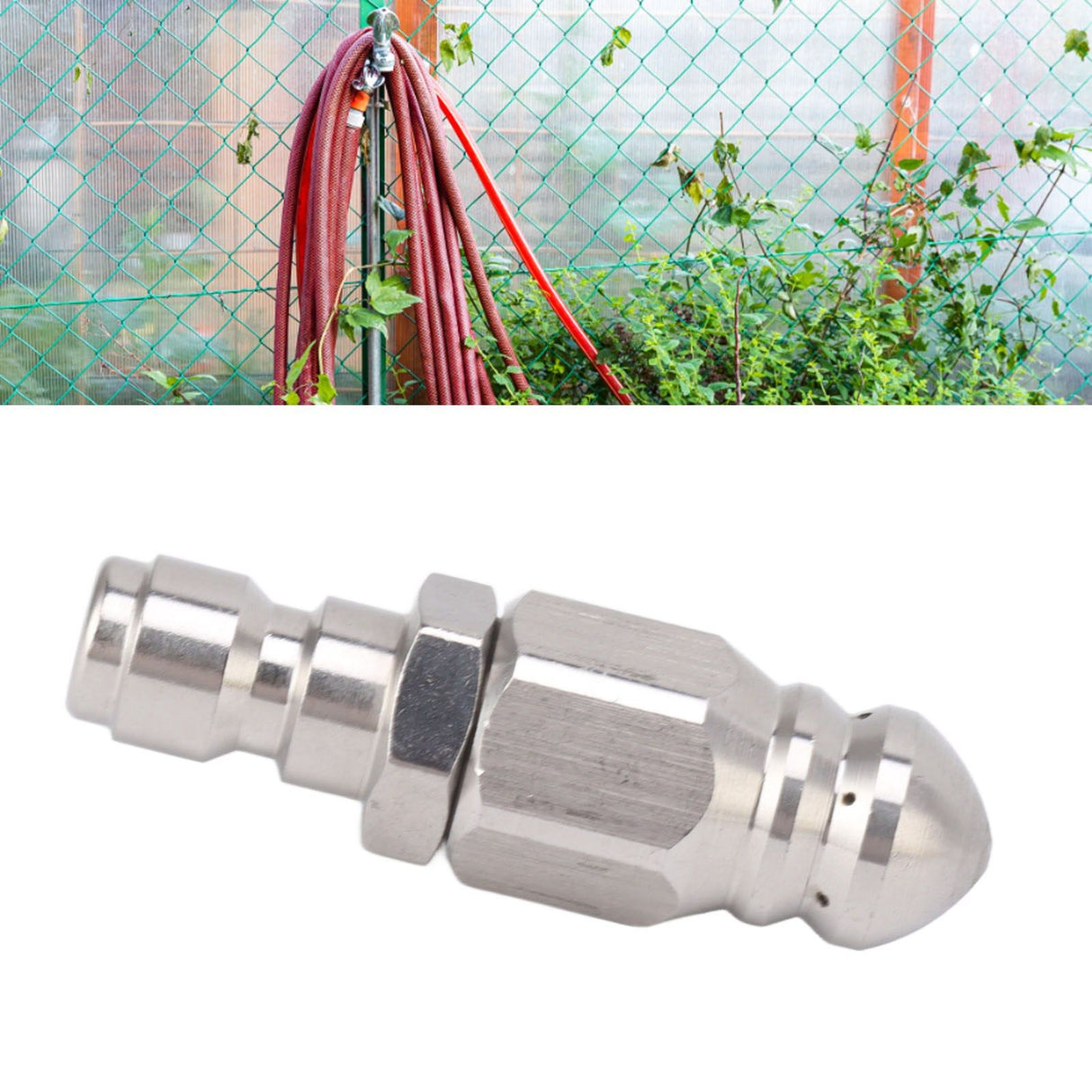 56MM Sewer Jet Nozzle 5000PSI 1 Front 6 Rear Stainless Steel Sewer Jet Nozzle for Pipe Unclogging Toilet Clog Remover