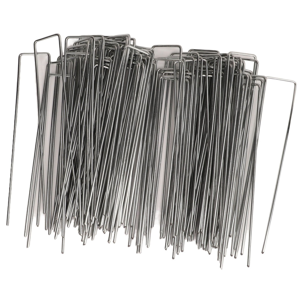 100Pcs U Shaped Garden Stakes Galvanized Steel Landscape Stakes Pins for Weed Barrier Sod Fabric Decorations Roughness 3mm/0.12in