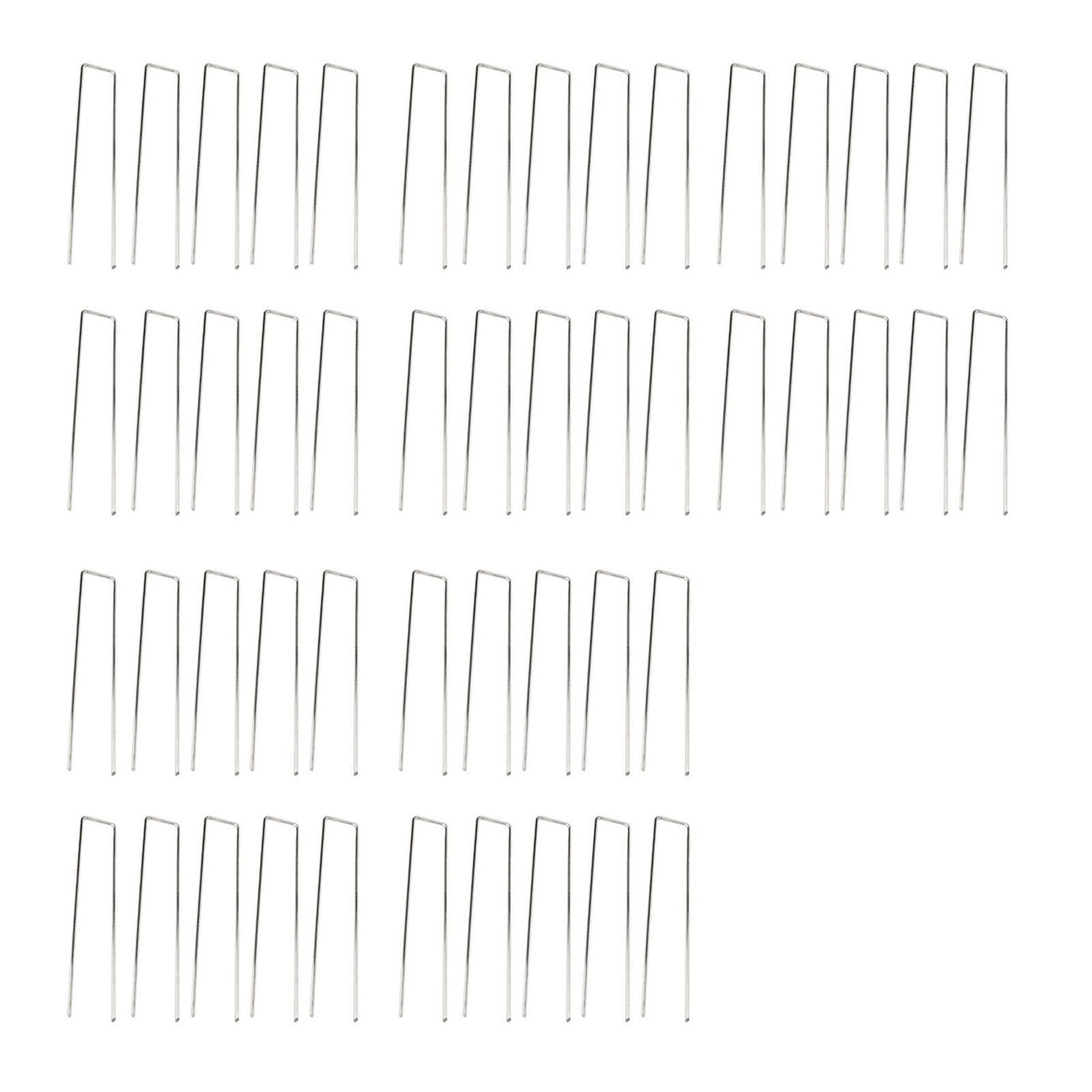 50Pcs Galvanized Steel Garden Stakes U Shaped Tent Stakes U Shaped Galvanized Landscape Pins Heavy Duty Yard Ground Pin 4x10cm 0.4mm Thickness