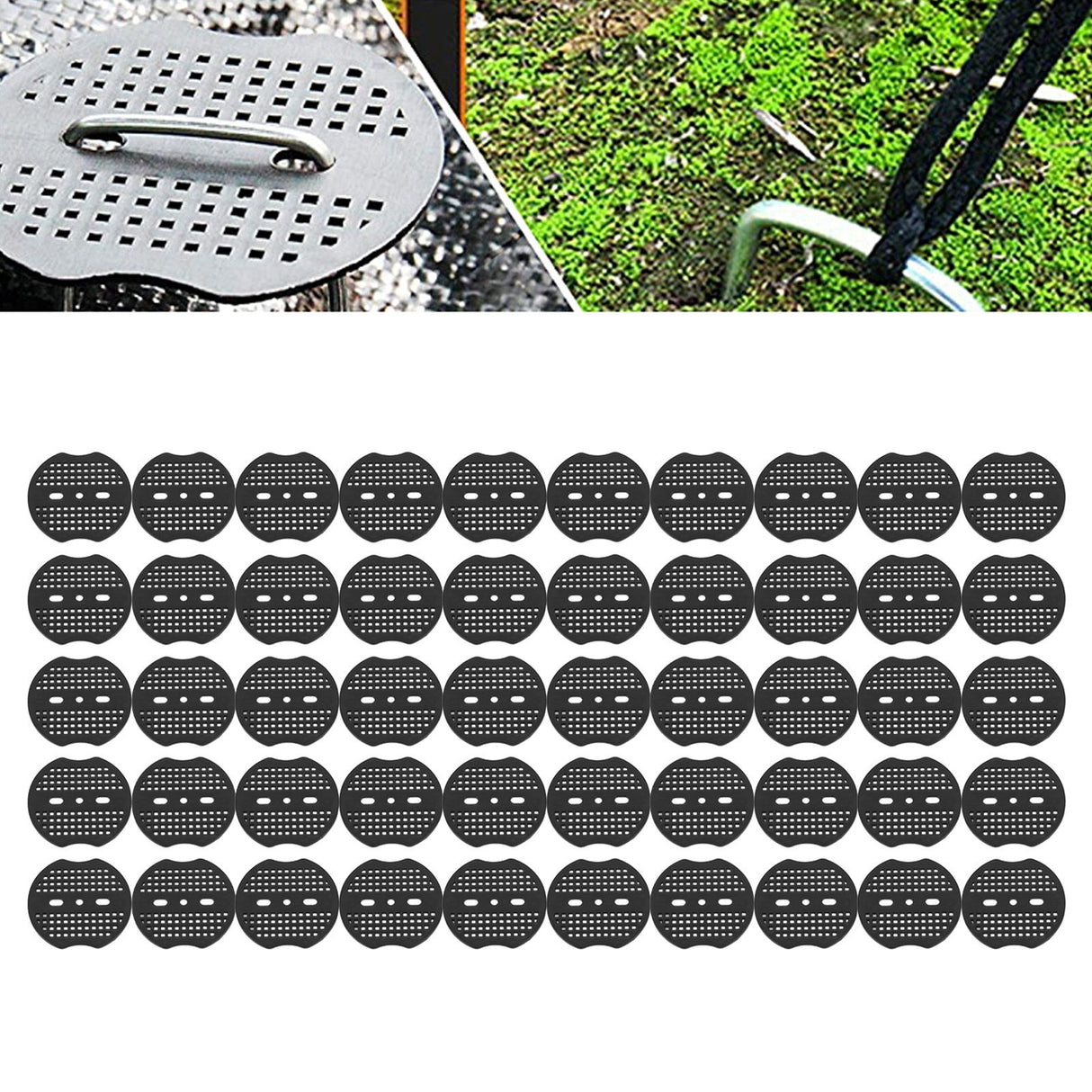 Garden Stakes Gasket Landscape Plastic Gasket Garden Stakes Pad for Weed Barrier Create Sturdier Hold 50pcs