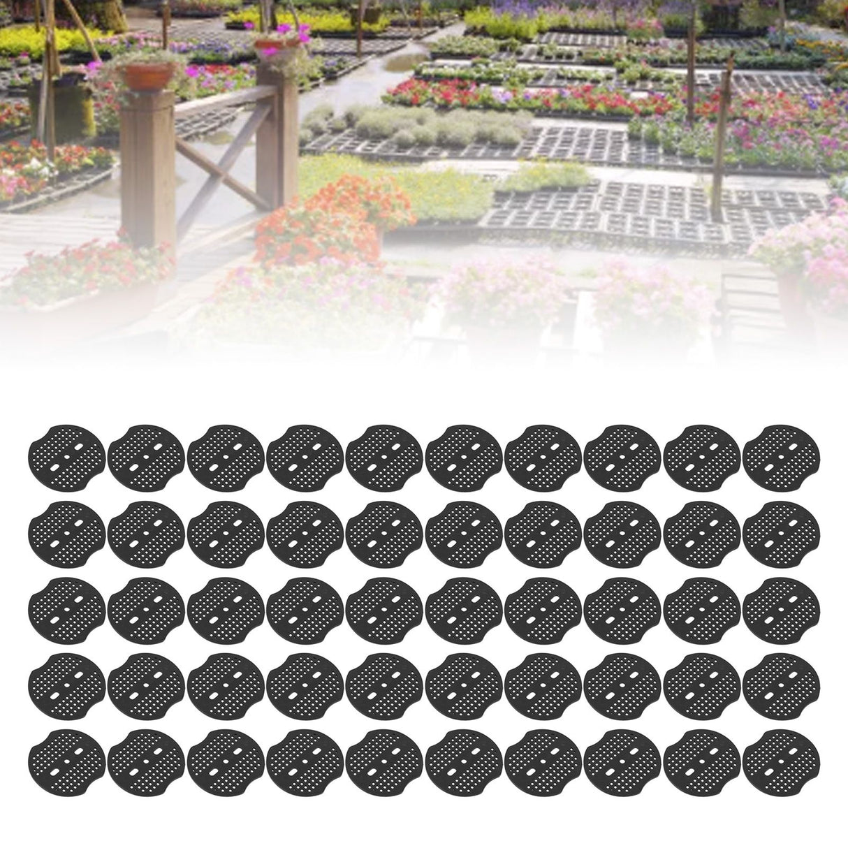 Garden Stakes Gasket Landscape Plastic Gasket Garden Stakes Pad for Weed Barrier Create Sturdier Hold 50pcs
