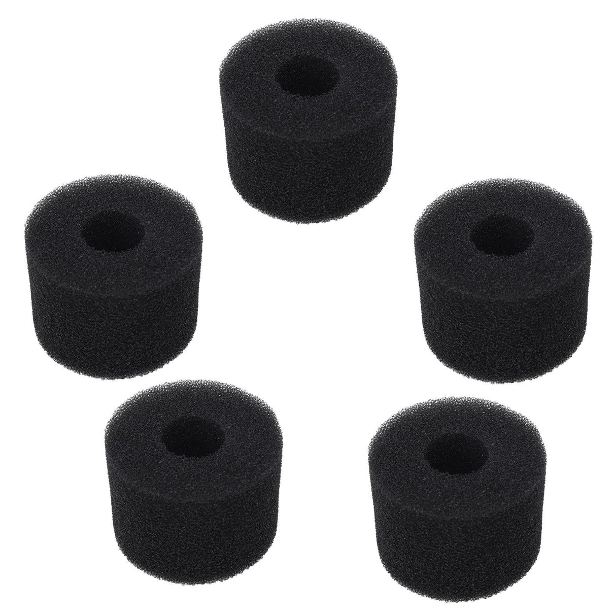 5PCS Pool Filter Sponge PU Sponge Black Reusable Washable Cylindrical Simming Pool Filter Foam for Pool Pump S