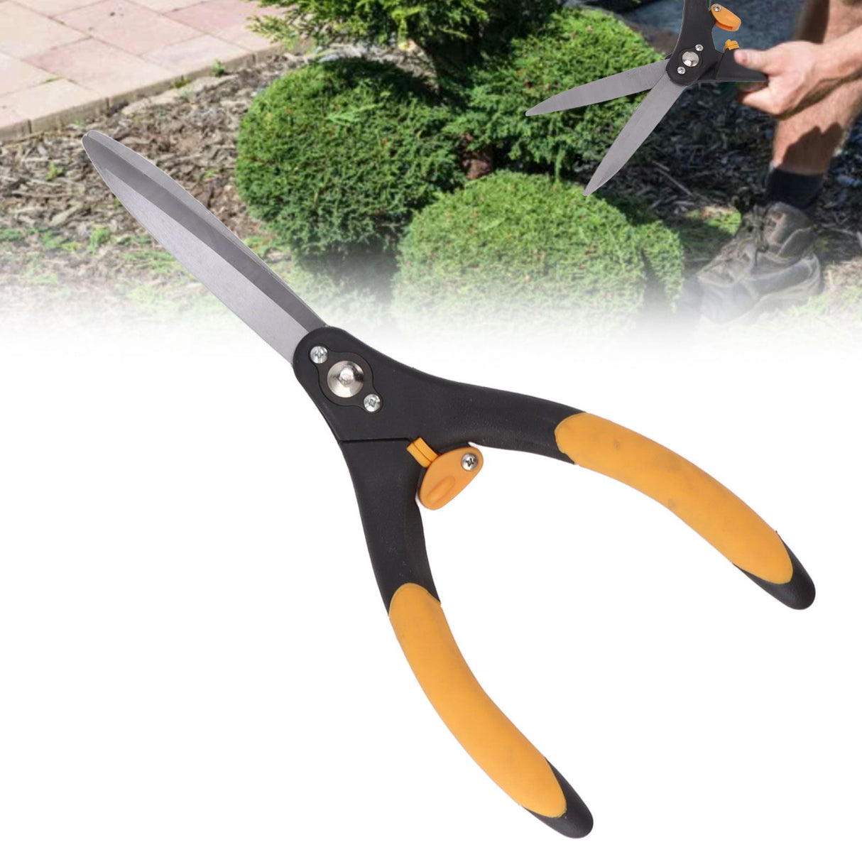 Hedge Shears Garden Pruning Shears Low Friction 65 Manganese Steel Blade Gardening Scissors Bypass Pruning Shears