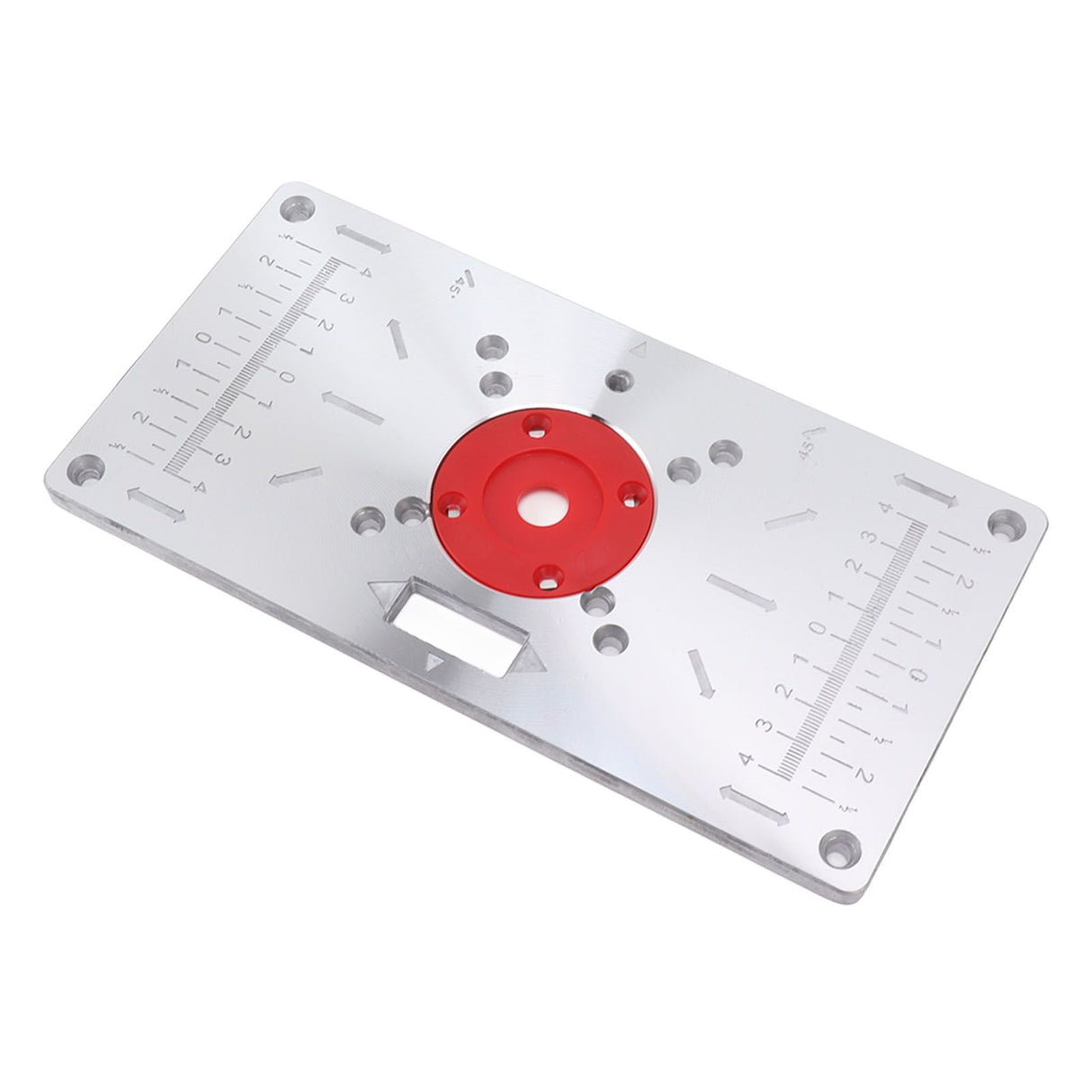 Router Table Insert Plate Woodworking Aluminum Router Plate with 4 Insert Rings for Wood Trimming Milling Slotting
