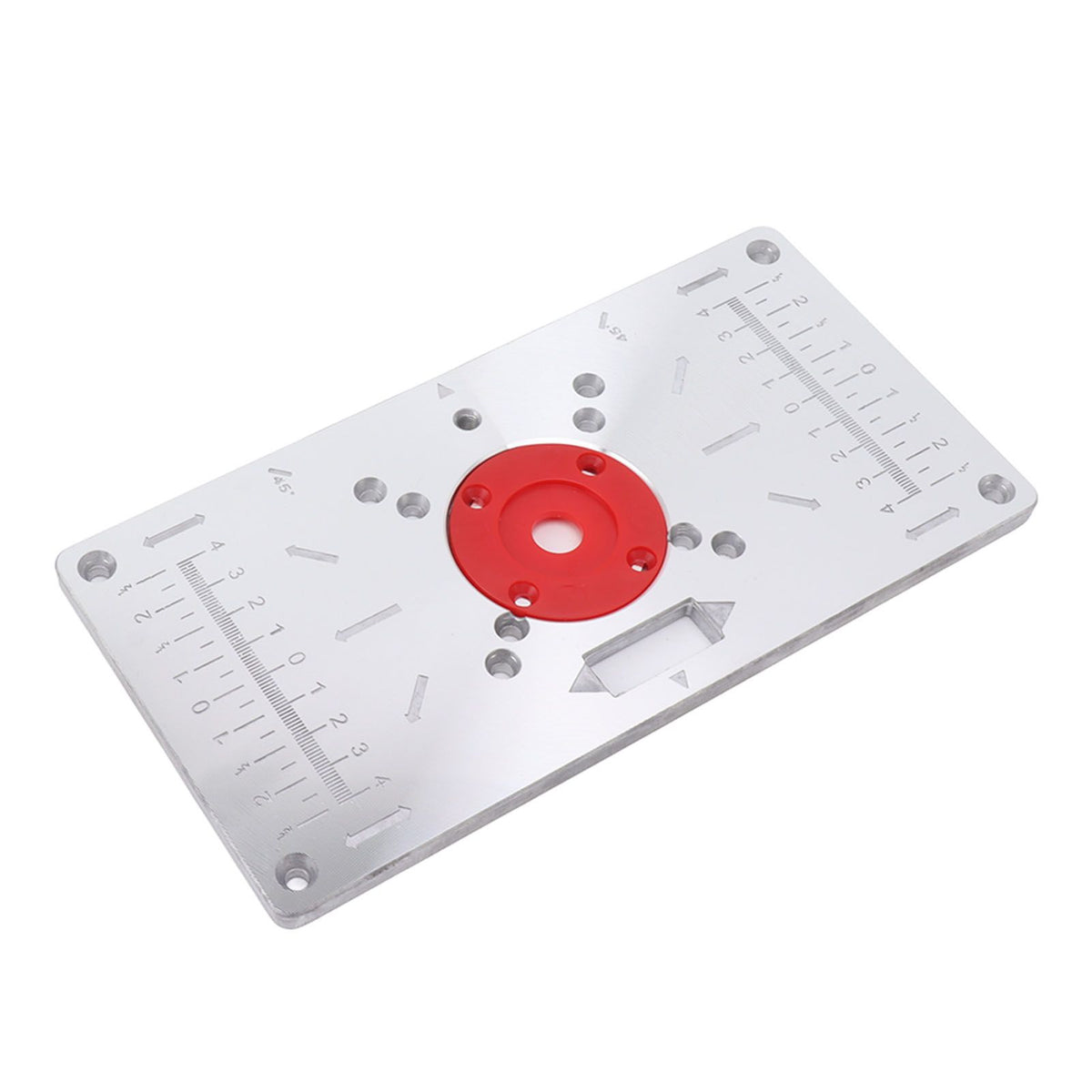 Router Table Insert Plate Woodworking Aluminum Router Plate with 4 Insert Rings for Wood Trimming Milling Slotting