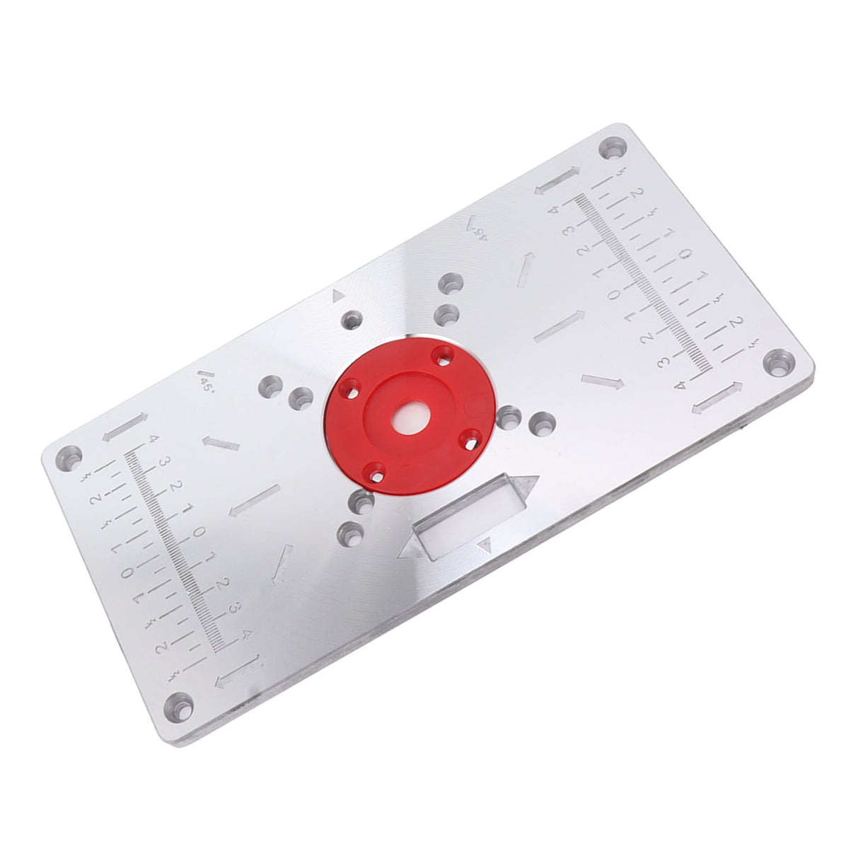Router Table Insert Plate Woodworking Aluminum Router Plate with 4 Insert Rings for Wood Trimming Milling Slotting