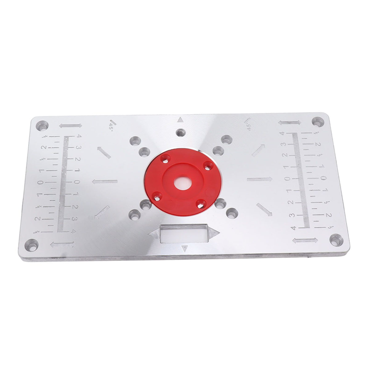 Router Table Insert Plate Woodworking Aluminum Router Plate with 4 Insert Rings for Wood Trimming Milling Slotting
