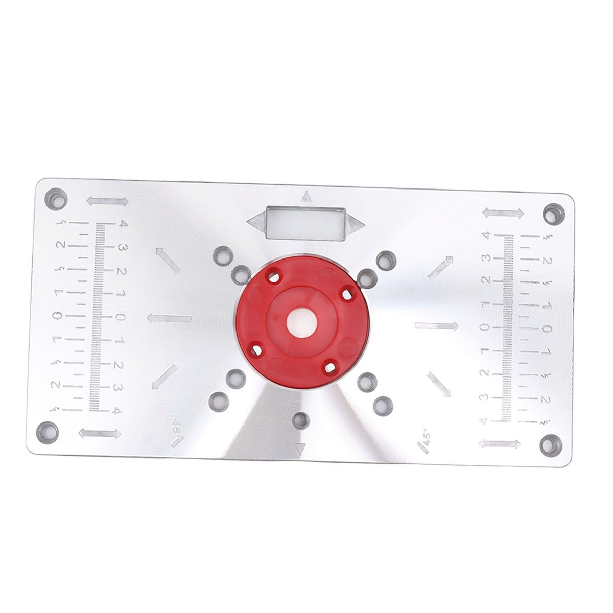 Router Table Insert Plate Woodworking Aluminum Router Plate with 4 Insert Rings for Wood Trimming Milling Slotting