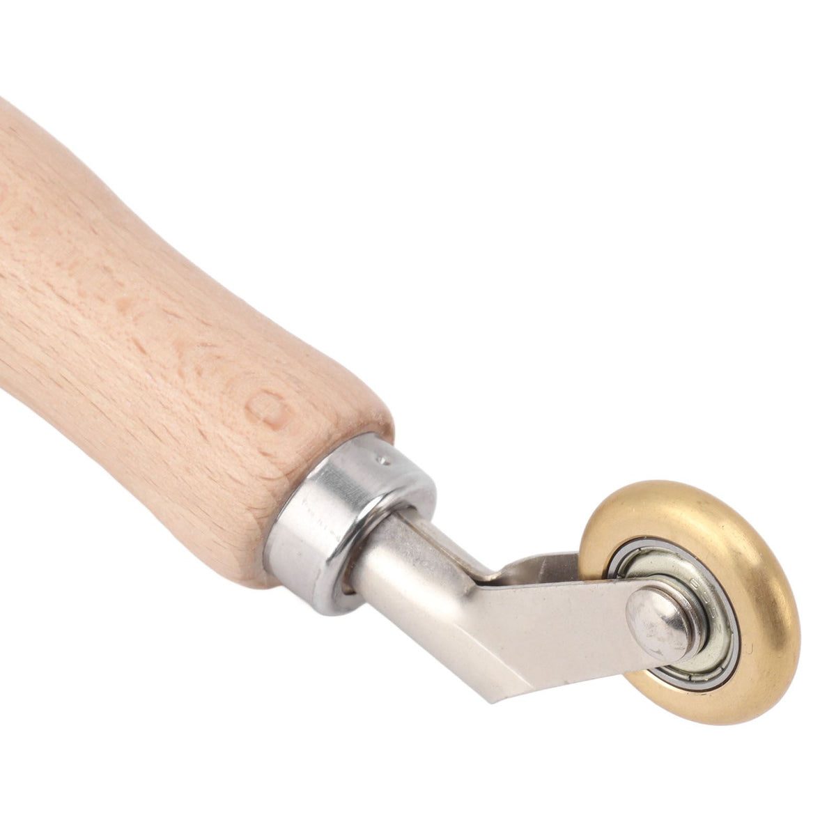 40mm Silicone Seam Roller Dual Use Brass Wheel Wood Handle Wallpaper Flat Seam Roller for PVC TPO Welding Green