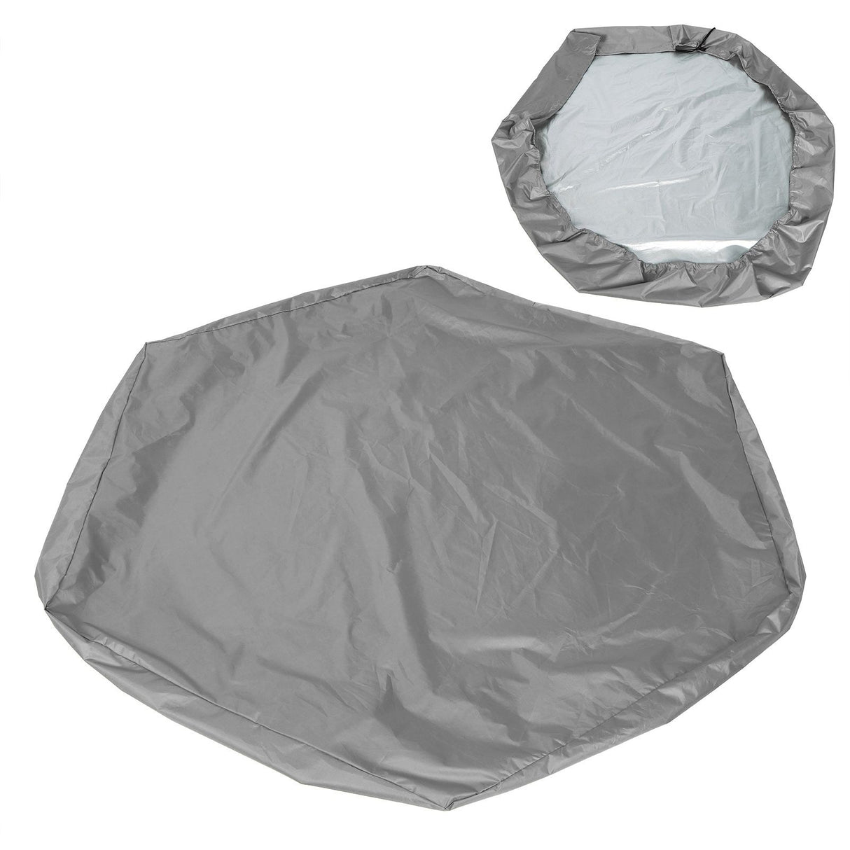 Sandbox Cover Hexagon Sandpit Sand Toys Cover Waterproof Pool Cover with Drawstring for Outdoor Garden Grey