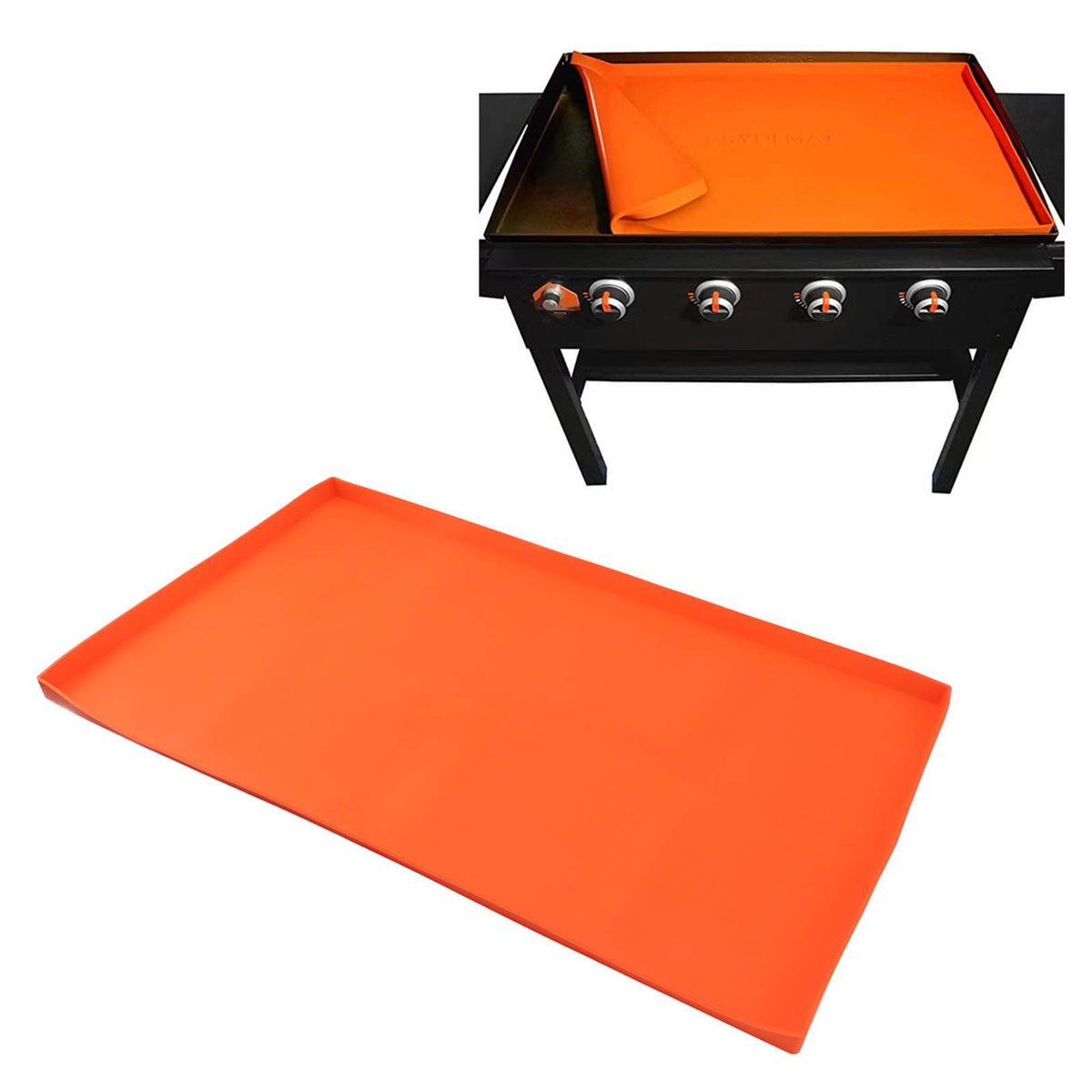 Silicone Griddle Mat Silicone Protective Mat Cover Grill Cover for Blackstone Griddle Top 36 Inch Orange
