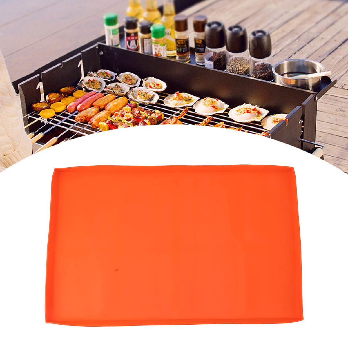 Silicone Griddle Mat Silicone Protective Mat Cover Grill Cover for Blackstone Griddle Top 36 Inch Orange