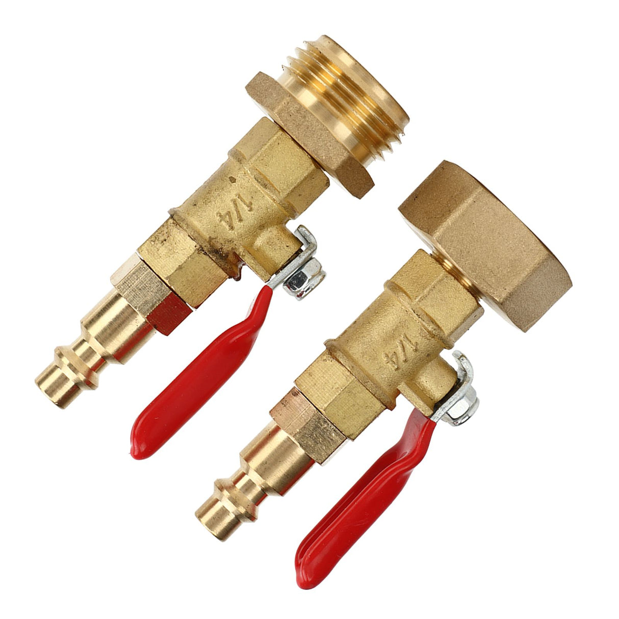 2pcs Brass Winterize Blowout Adapter 3/4 Internal and External Thread Brass Quick Adapter