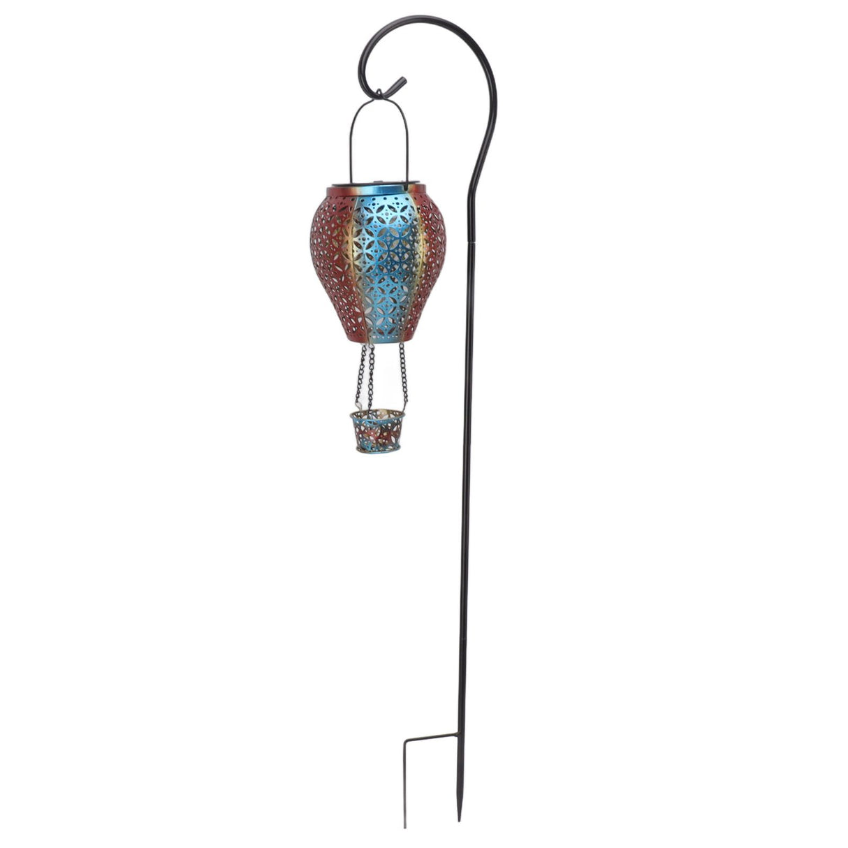 Hanging Solar Lantern Retro Hollowed Fire Balloon Style Warm Romatic Garden Solar Light for Outdoor Camping Backyard