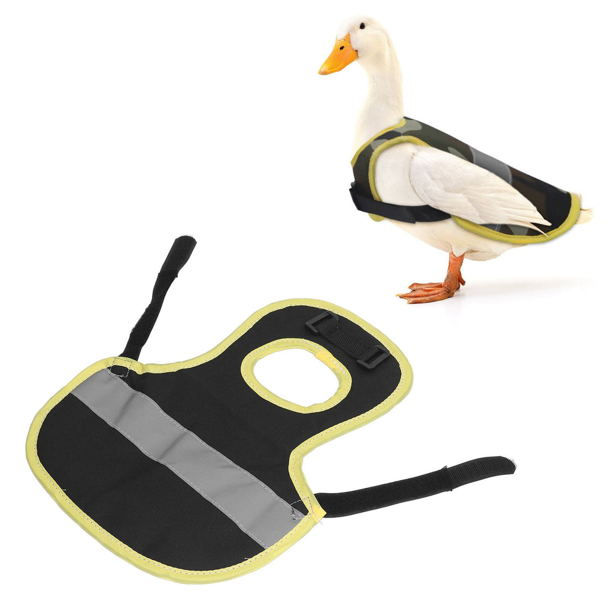 Chicken Reflective Vest Warm Safe Lightweight Poultry Harness Vest for Hen Ducks Geese Black