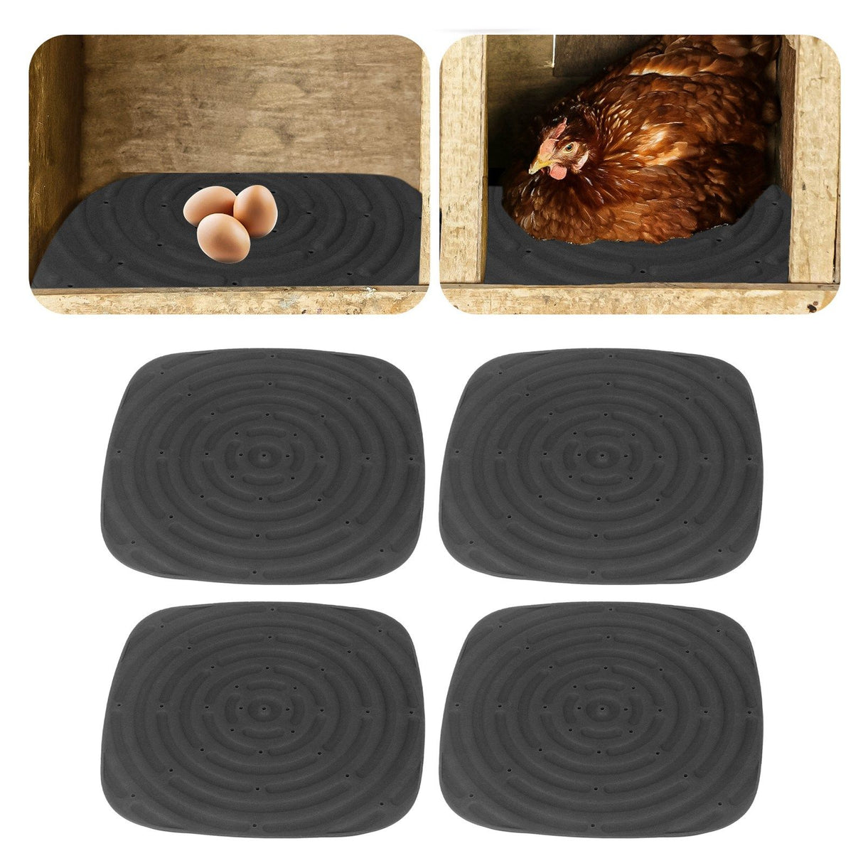 4pcs Chicken Nest Mat Washable Chicken Nesting Pads Nesting Box Pads for Laying Eggs Black