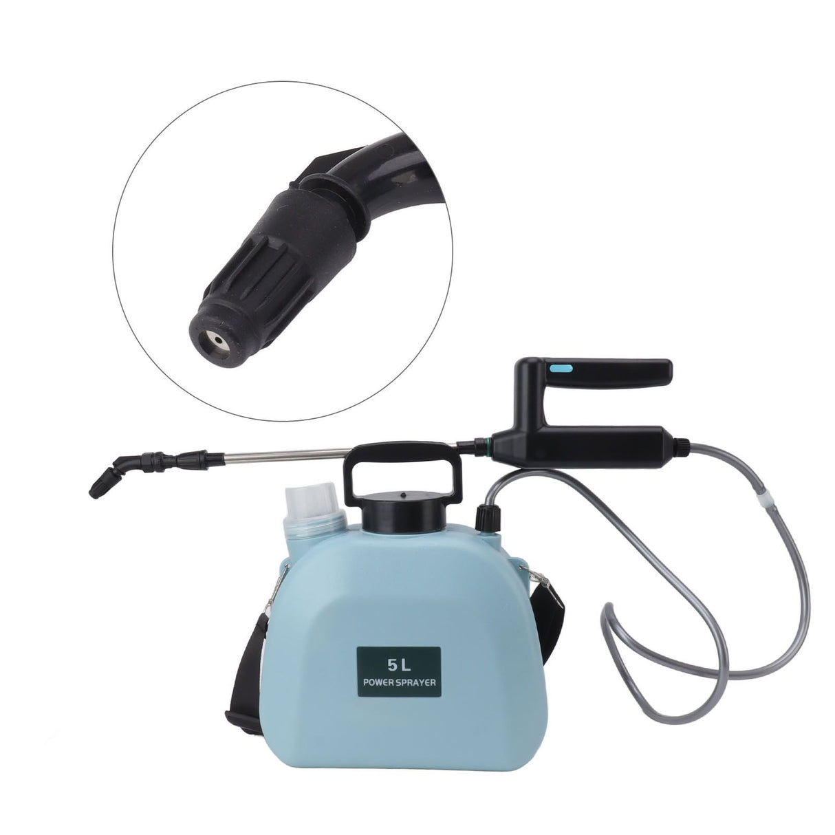 Electric Sprayer Battery Powered Widen Slip Resistant Handle Backpack Weed Sprayer for Plants Flowers Agricultural 5L Blue