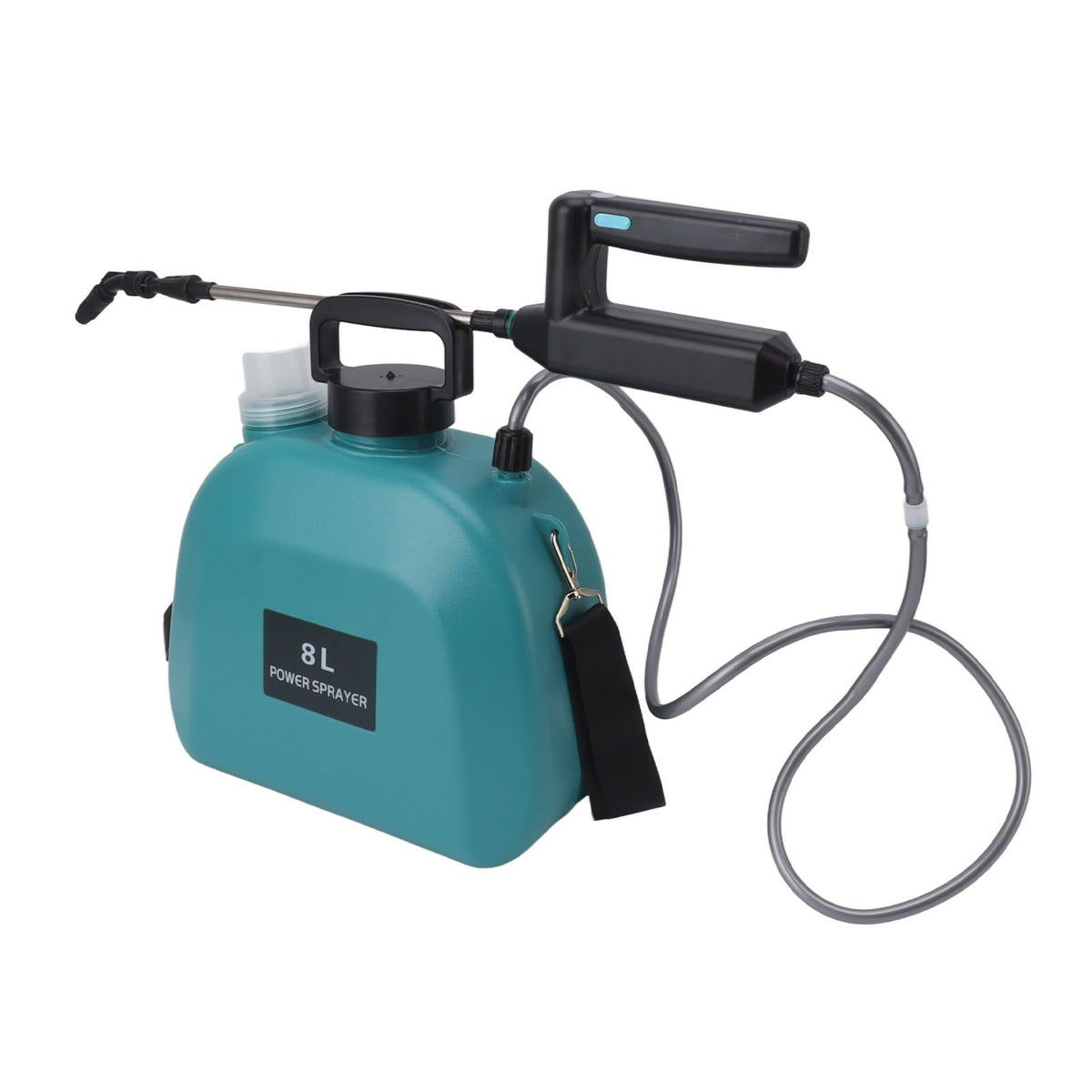 8L Electric Sprayer Slip Resistant Handle 2000mAh Battery Powered Sprayer with Shoulder Strap for Household Green