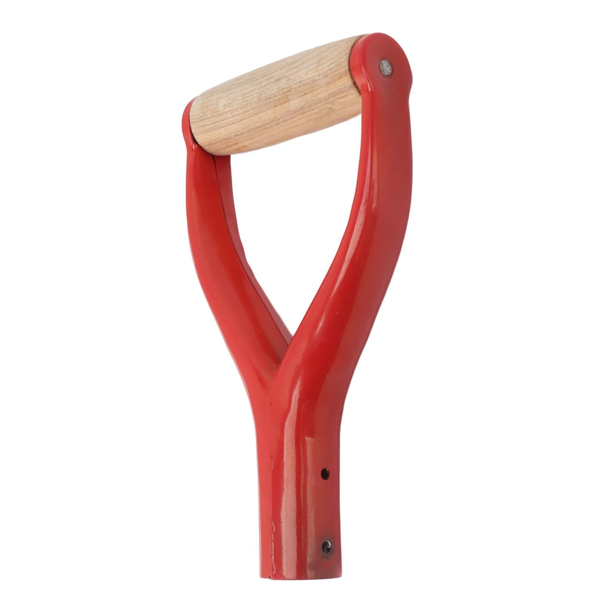 Shovel Handle Y Shaped 12.22in Inside Diameter Replacement Spade Handle with Wooden Grip for Garden Digging Raking Tool Red