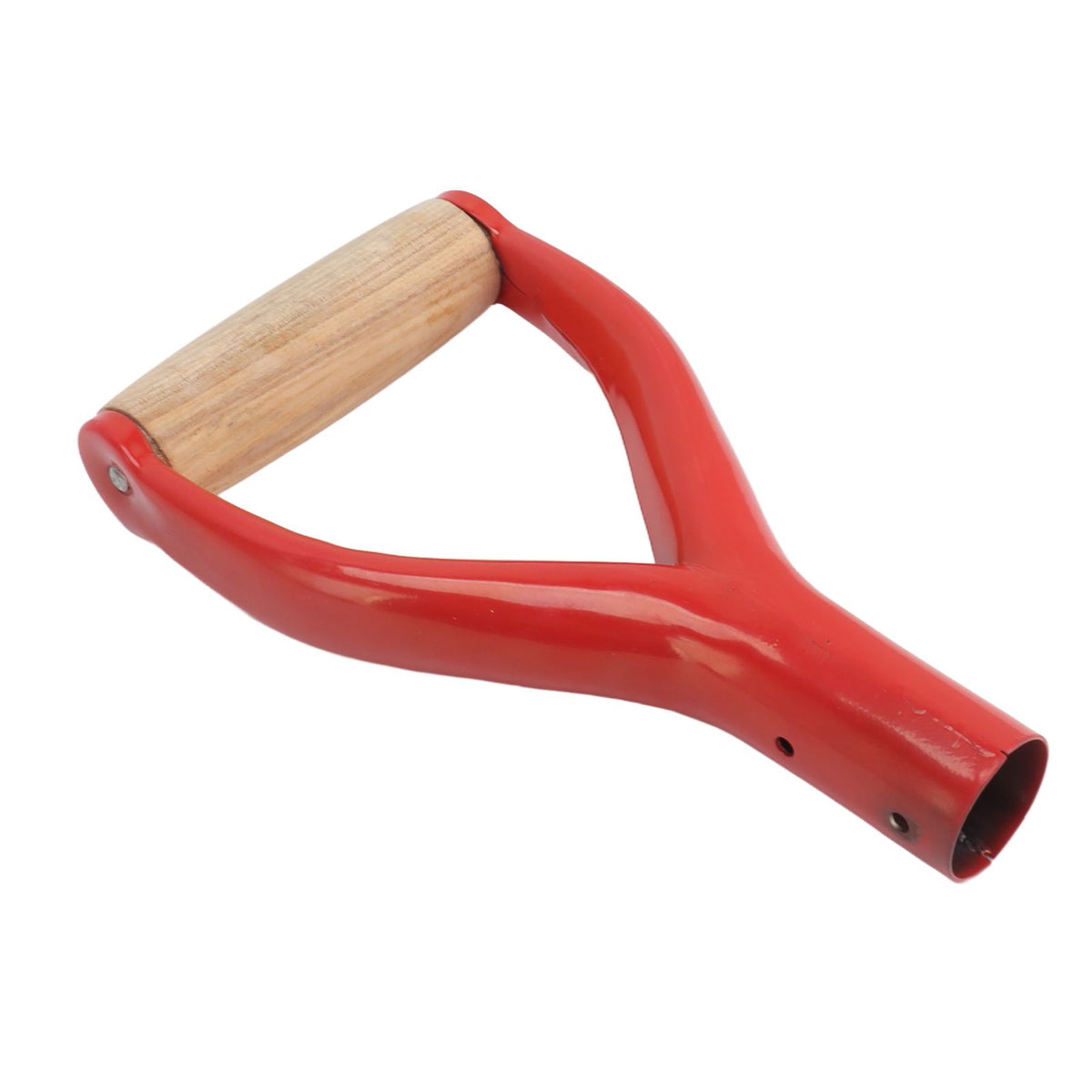 Shovel Handle Y Shaped 12.22in Inside Diameter Replacement Spade Handle with Wooden Grip for Garden Digging Raking Tool Red