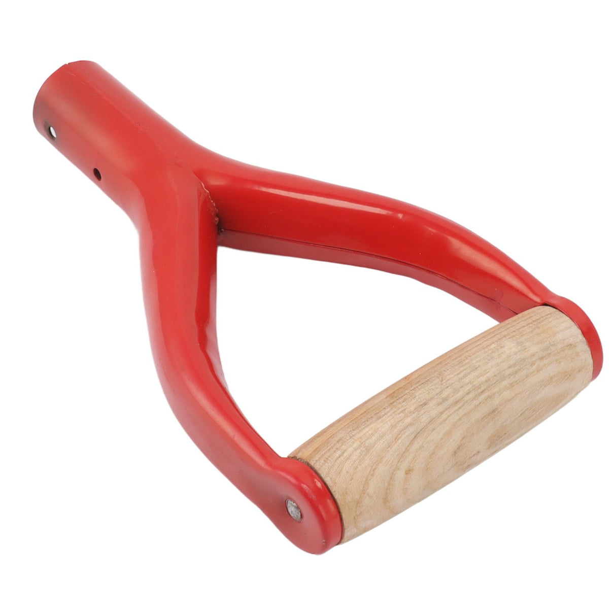 Shovel Handle Y Shaped 12.22in Inside Diameter Replacement Spade Handle with Wooden Grip for Garden Digging Raking Tool Red