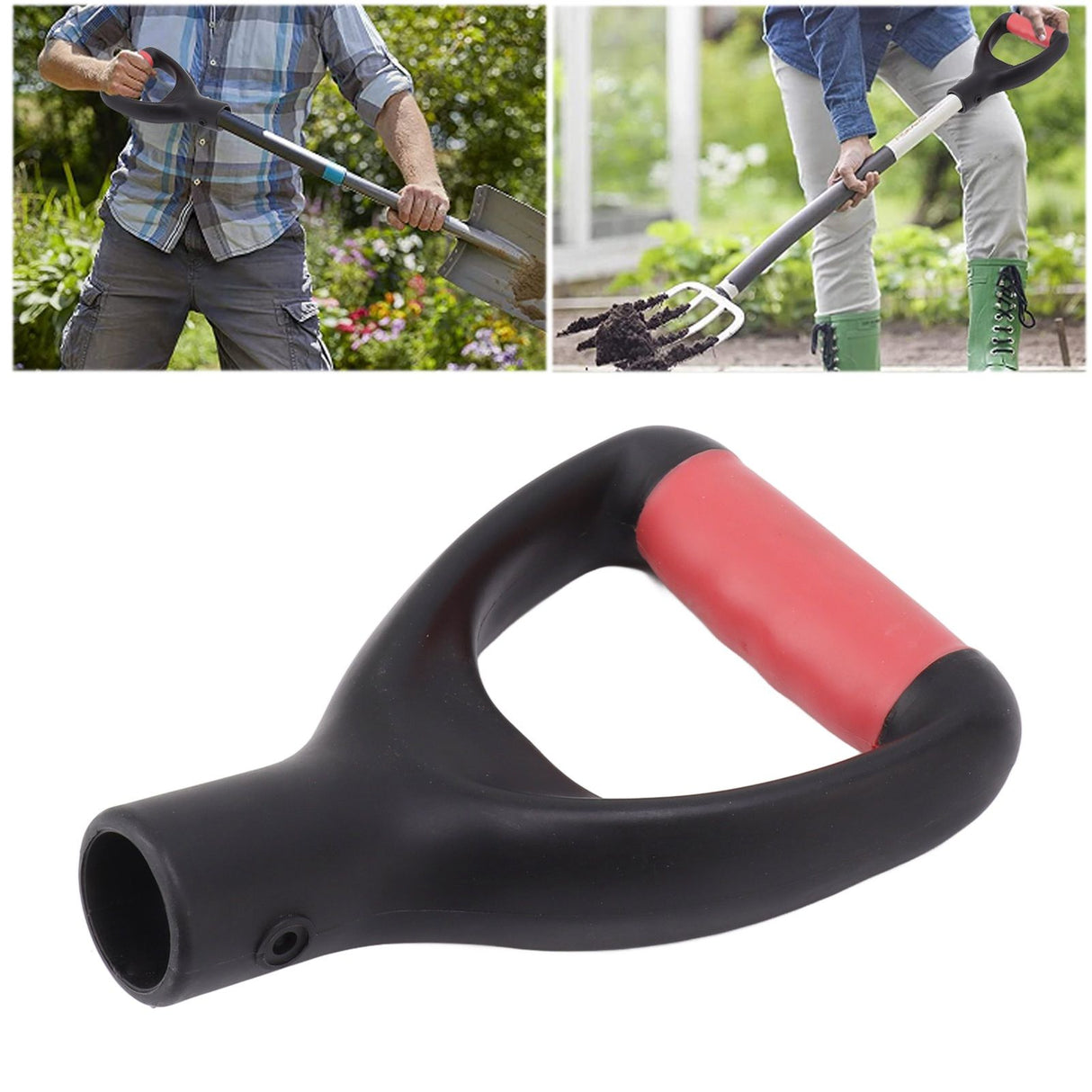 3.2cm Shovel Handle Ergonomic Design Multifunctional Rugged Shovel D Grip Handle for Digging Raking Tools White