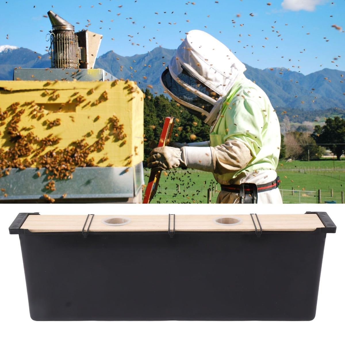 Bee Frame Water Feeder Easy To Install Pine Plastic 5L Bee Frame Feeding Tools for Bee Feeding